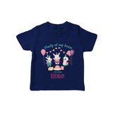 Baby T-Shirt for Mommy's Birthday | Soft Cotton Outfit for Newborns - NAVY BLUE - 0-5 Months Old (Chest 17")