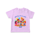 “Holi Hai Rangon Ke Sang” Personalized Kids T-Shirt - LILAC - 0-5 Months Old (Chest 17")
