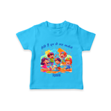 “Holi Hai Rangon Ke Sang” Personalized Kids T-Shirt - SKY BLUE - 0-5 Months Old (Chest 17")