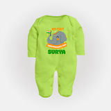 My First Independence Patriotic Elephant Full Body Suit - LIME GREEN - New Born (Chest 7.5")