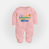 My First Independence Tricolour Celebration Full Body Suit - BABY PINK - New Born (Chest 7.5")