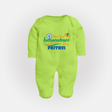 My First Independence Tricolour Celebration Full Body Suit - LIME GREEN - New Born (Chest 7.5")