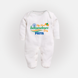 My First Independence Tricolour Celebration Full Body Suit - WHITE - New Born (Chest 7.5")