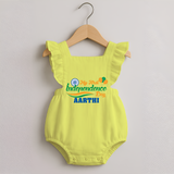 My First Independence Tricolour Celebration Romper Frock - PASTEL YELLOW - 0 - 3 Months Old (Chest 19")