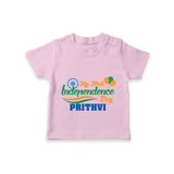 My First Independence Tricolour Celebration T Shirt - BABY PINK - 0-5 Months Old (Chest 17")