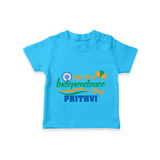 My First Independence Tricolour Celebration T Shirt - SKY BLUE - 0-5 Months Old (Chest 17")