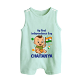 My First Independence Little Patriot Button Romper - MINT GREEN - New Born (Chest 18")