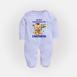 My First Independence Little Patriot Full Body Suit - BABY BLUE - New Born (Chest 7.5")