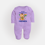 My First Independence Little Patriot Full Body Suit - LILAC - New Born (Chest 7.5")