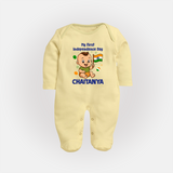 My First Independence Little Patriot Full Body Suit - PASTEL YELLOW - New Born (Chest 7.5")