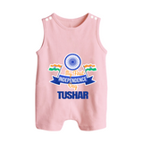 My First Independence Ashoka Pride Button Romper - BABY PINK - New Born (Chest 18")