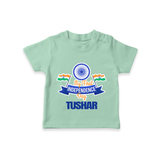 My First Independence Ashoka Pride T Shirt - MINT GREEN - 0-5 Months Old (Chest 17")
