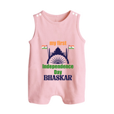 My First Independence Heritage Skyline Button Romper - BABY PINK - New Born (Chest 18")