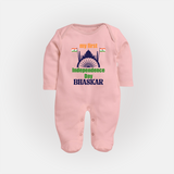 My First Independence Heritage Skyline Full Body Suit - BABY PINK - New Born (Chest 7.5")