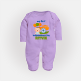 My First Independence Balloon Celebration Full Body Suit - LILAC - New Born (Chest 7.5")