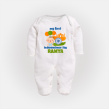 My First Independence Balloon Celebration Full Body Suit - WHITE - New Born (Chest 7.5")