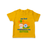 My First Independence Balloon Celebration T Shirt - CHROME YELLOW - 0-5 Months Old (Chest 17")