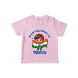 My First Independence Flag Bearer T Shirt - BABY PINK - 0-5 Months Old (Chest 17")