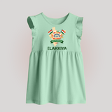My First Independence India Map Celebration Baby Frock - MINT GREEN - 0 - 3 Months Old (Chest 17")