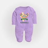 My First Independence India Map Celebration Full Body Suit - LILAC - New Born (Chest 7.5")