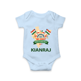 My First Independence India Map Celebration Romper - BABY BLUE - New Born (Chest 14")