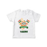 My First Independence India Map Celebration T Shirt - WHITE - 0-5 Months Old (Chest 17")