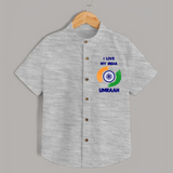 I Love My India Tricolour Pride Shirt - GREY - 0 - 6 Months Old (Chest 23")