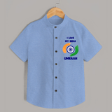I Love My India Tricolour Pride Shirt - SKY BLUE - 0 - 6 Months Old (Chest 23")