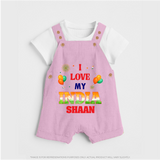 I Love My India Customized Kid Dungaree - BABY PINK - 0 - 5 Months Old (Chest 18")