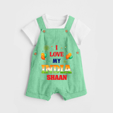 I Love My India Customized Kid Dungaree - GREEN - 0 - 5 Months Old (Chest 18")
