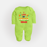 I Love My India Celebration Full Body Suit - LIME GREEN - New Born (Chest 7.5")