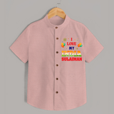 I Love My India Celebration Shirt - PEACH - 0 - 6 Months Old (Chest 23")