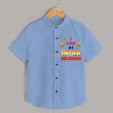 I Love My India Celebration Shirt - SKY BLUE - 0 - 6 Months Old (Chest 23")