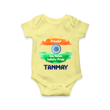 Tricolour Infinite Pride Romper - PASTEL YELLOW - New Born (Chest 14")