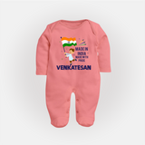 Made in India Little Patriot Full Body Suit - PEACH - New Born (Chest 7.5")