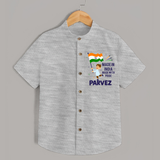 Made in India Little Patriot Shirt - GREY - 0 - 6 Months Old (Chest 23")