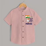 Made in India Little Patriot Shirt - PEACH - 0 - 6 Months Old (Chest 23")