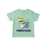 Made in India Little Patriot T Shirt - MINT GREEN - 0-5 Months Old (Chest 17")