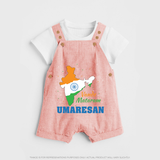 Vande Mataram Personalised Kid Dungaree - PEACH - 0 - 5 Months Old (Chest 18")