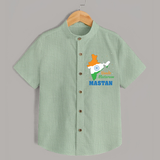Vande Mataram India Map Shirt - MINT GREEN - 0 - 6 Months Old (Chest 23")