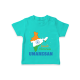 Vande Mataram India Map T Shirt - TEAL - 0-5 Months Old (Chest 17")