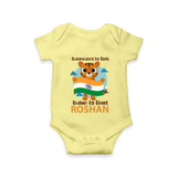 Indian by Heart Tiger Pride Romper - PASTEL YELLOW - New Born (Chest 14")