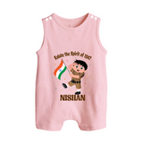 Spirit of 1947 Little Soldier Button Romper - BABY PINK - New Born (Chest 18")