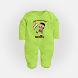Spirit of 1947 Little Soldier Full Body Suit - LIME GREEN - New Born (Chest 7.5")