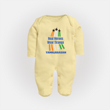 Tricolour Air Show Pride Full Body Suit - PASTEL YELLOW - New Born (Chest 7.5")