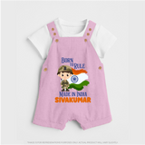 Bore to rule Made in India Personalised Kid Dungaree - BABY PINK - 0 - 5 Months Old (Chest 18")