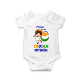 Proud to Be Indian Little Patriot Romper - WHITE - New Born (Chest 14")