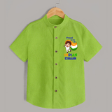 Proud to Be Indian Little Patriot Shirt - LIME GREEN - 0 - 6 Months Old (Chest 23")