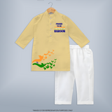 Proud to Be Indian Freedom Birds Kurta - PASTEL YELLOW - 3 - 6 Months Old (Chest 24", Kurta Length 14'', Waist 19", Pant Length 14")