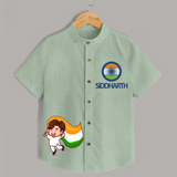 Little Patriot Tricolour Shirt - MINT GREEN - 0 - 6 Months Old (Chest 23")
